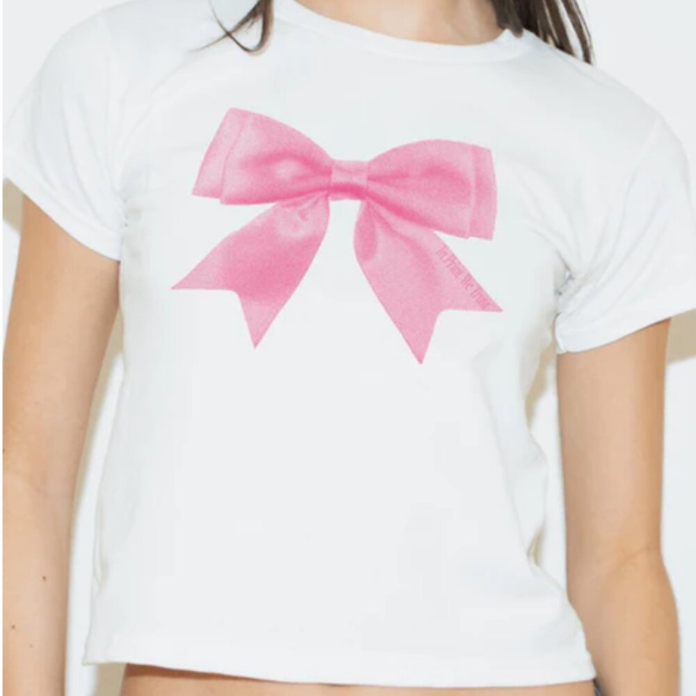 Bow Baby Tee NEW In Print We Trust